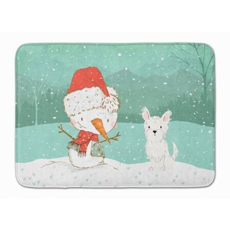 Carolines Treasures Westie Terrier Snowman Christmas Machine Washable Memory Foam Mat CK2097RUG